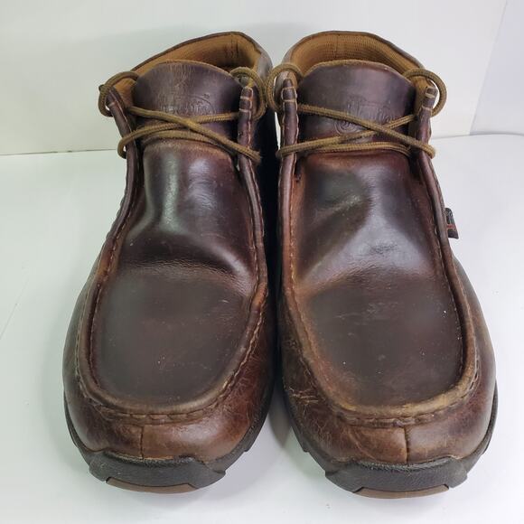 Justin Boots Cappie Chukka Men’s 13M Work Shoes 232 Brown Leather Lace Up - Picture 4 of 8